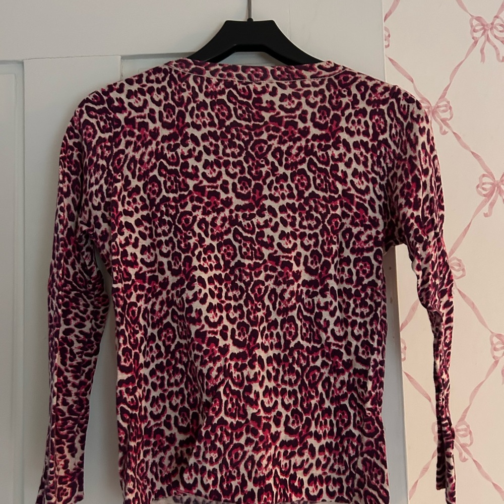 Chic Leopard Print Button Down Sweater - image 2